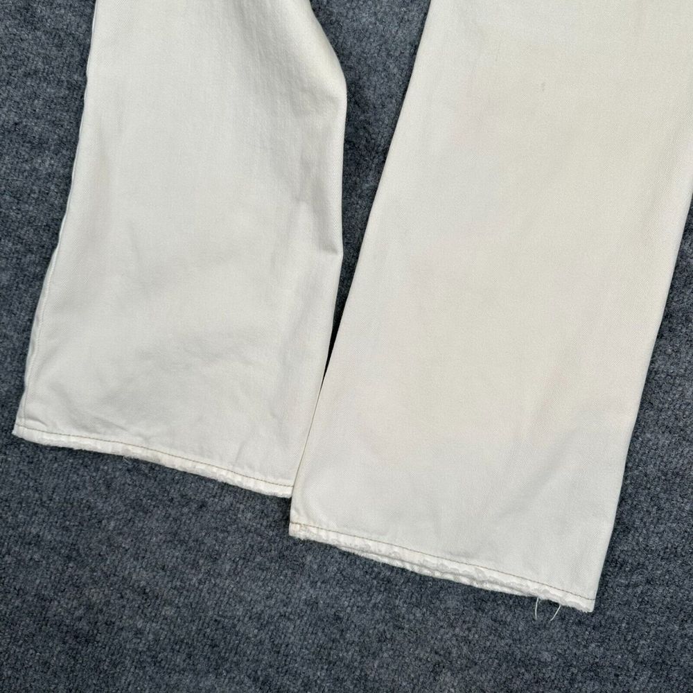 VTG Old Navy Jeans Womens 8 Ivory Denim Embroidered Y2K Ultra Low Waist Bootcut - Picture 8 of 15